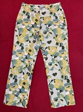 COTTON COMFORT Nine West 100% Cotton Women’s Pants Green Print Size 6