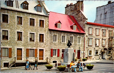 Vintage Postcard Place Royale Quebec Canada 18th Century Barbel Fornel Houses