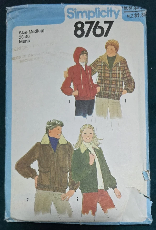 1970s Bomber Blouson Jacket Mens Pocket Hood Butterick 4386 Sewing Pattern - Image 2 of 3