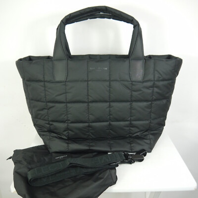 Vee Collective Porter Tote Bag Black Medium Lightweight Quilted Nylon NEU