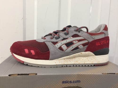MEN'S ASICS GEL-LYTE III BURGUNDY GREY 