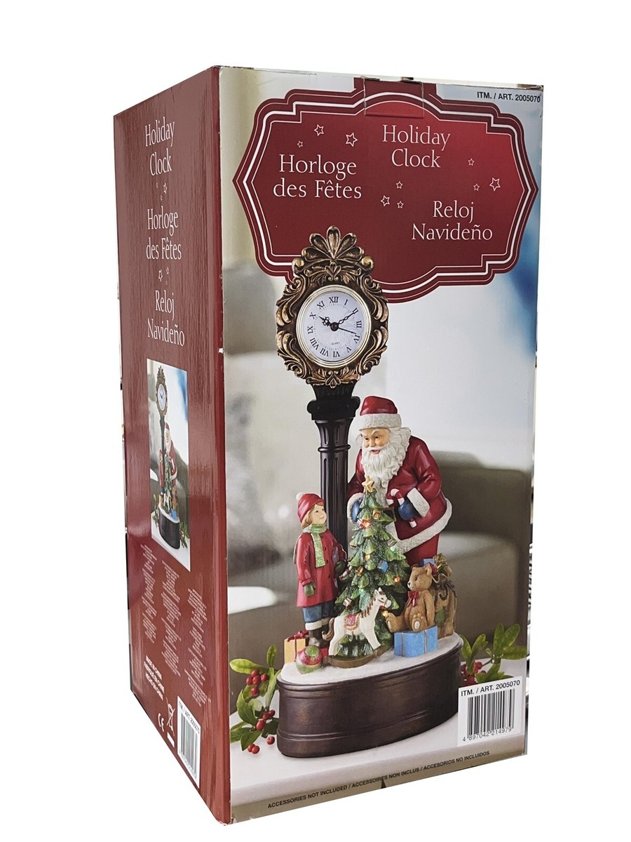 Costco Santa Holiday Clock LED Christmas Tree Figure Table