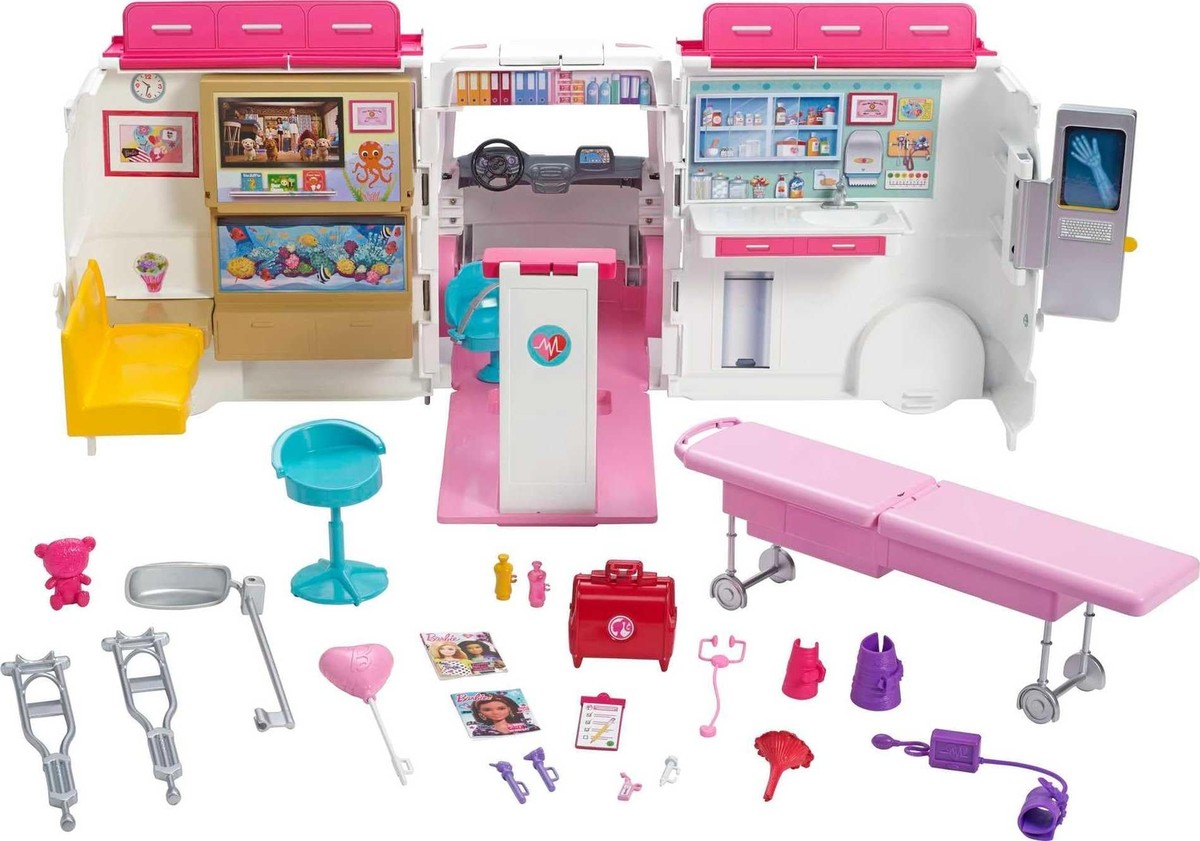 Barbie FRM190 Care Clinic Ambulance Toy for sale online