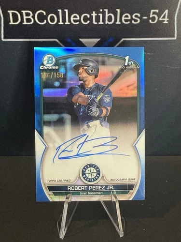 2023 Bowman Chrome Robert Perez Jr. 1st True Blue Auto 106/150 Seattle Mariners