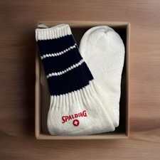VTG Spalding Warm Up Tube Socks 17  Striped Navy Blue White NEW 70s USA 9-11.