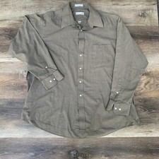 Pierre Cardin Slim Fit black button Up Men s long sleeve Size XL 17-17.5 34/35
