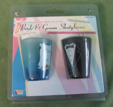 Wedding Bride & Groom Shot Glasses Set 2002 Forum Novelties
