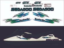 SEADOO GTX 1997 Graphics / Decal / Sticker Kit GREEN