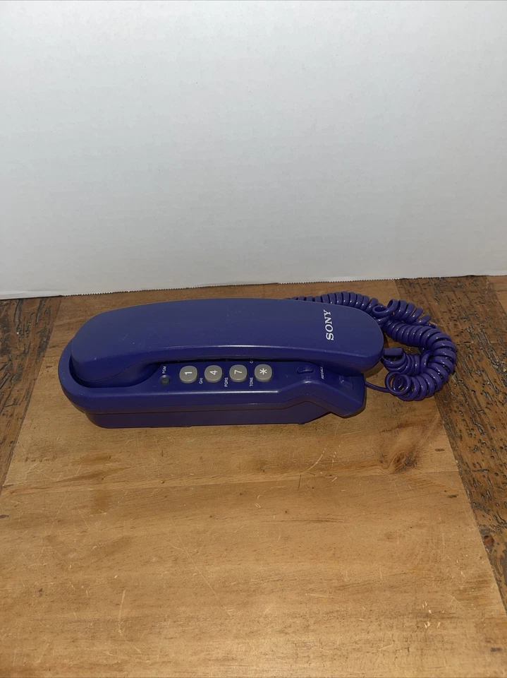 Teléfono Sony IT-B3 de Colección Púrpura Diseño Delgado Línea Única con Cable Color Raro (Q-1) Foto 3 de 4