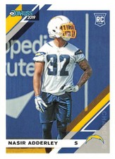NASIR ADDERLEY 2019 Donruss 278 Los Angeles Chargers Card Safety S Rookie RC. rookie card picture