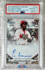 2023 BOWMAN STERLING ELLY DE LA CRUZ SPECKLE AUTO 43 /99 PSA GEM MT 10 - AUTO 10