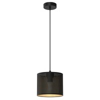 HäNgelampe Esstisch Metall Kunststoff Schwarz Gold Ø18 Cm E27 Pendelleuchte Rund