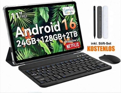 Android 16 Tablet  24GB RAM+128GB ROM, Octa Core T615 Gaming Tablet