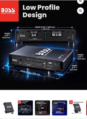 BOSS Audio Systems R1100M Monoblock Car Amplifier - 1100 High Output, Black 