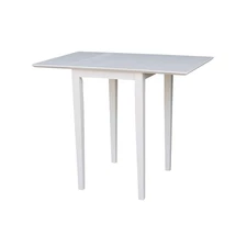 IC International Concepts, Solid Wood Small Drop Leaf Dining Table, Solid Rea...