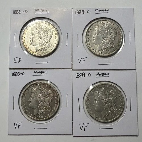 1886-O, 1887-O, 1888-O 1889-O *Morgan Dollars* VF - XF Details *Gorgeous Coins*