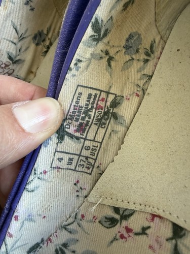 Chaussures plates à enfiler cuir bleu violet Dr Martens pointure 37 UK 4 vintage - Photo 6/18