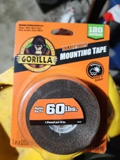 Gorilla Heavy Duty, Extra Long Double Sided Mounting Tape, 1" x 120" - Black
