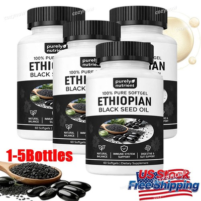 #ad #ad Ethiopian Black Seed Oil Softgels 4.64% Thymoquinone Gluten Free 60 capsules $5.98