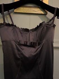 Agent Provocateur Gangster dress L gunmetal satin AP4 new vintage