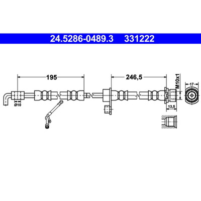 Bremsschlauch ATE 24.5286-0489.3 für Daihatsu Charade VIII