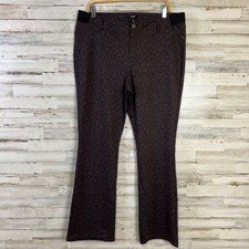 Simply Vera Vera Wang Pants Women XL Animal Print Stretch Bootcut Dark Academia