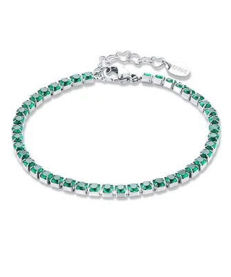 Femme Bracelet Acier Brand Gioielli Collection Tennis Vert Code 14BR044V-M - Photo 1/3