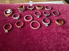 vintage costume jewelry ring lot different sizes