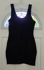Fashion Nova Dress Women L Black Stretch Bodycon Tank Sleeveless Mini