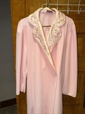 Vintage Vanity Fair Housecoat Velour Plush Wrap Snap Tie 1960 1970s Sz L USA
