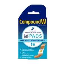 Compound W Wart Remover Maximum Strength One Step Pads, 14 Medicated P