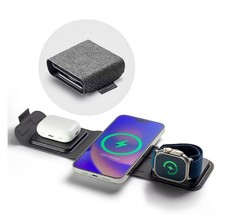 Mophie 3-in-1 Travel Charger with MagSafe 15W, Charge Up to 3 Devices Simultaneo