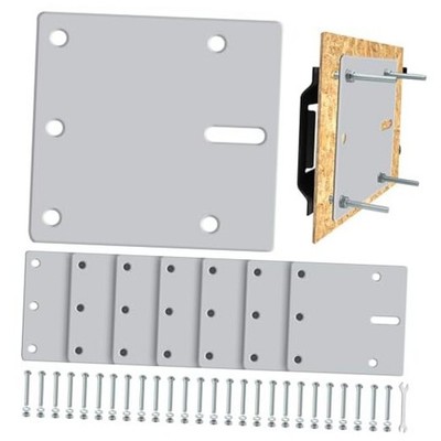 Pack E-Track Heavy Duty Kit - E-Track Rail Mounting Back Plate 8 Silver