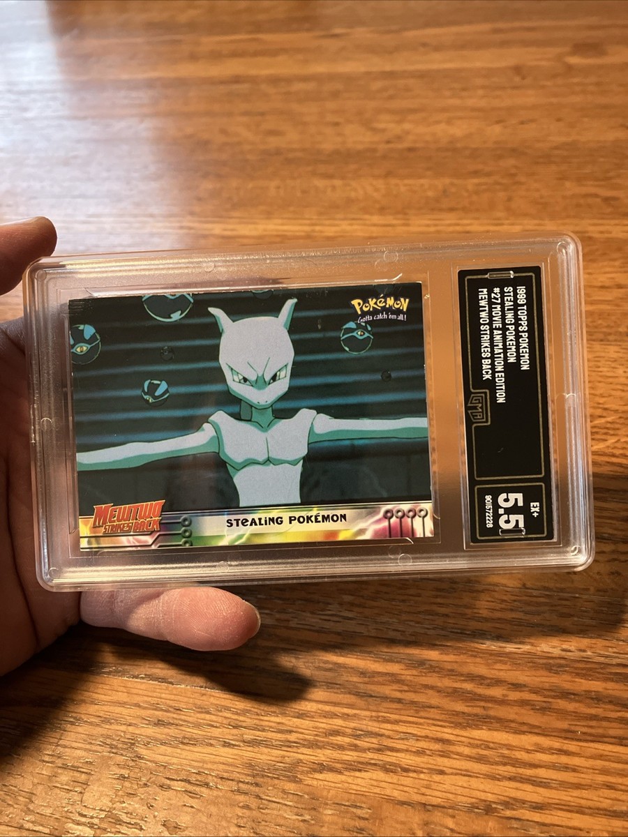pokemon mewtwo strikes back cards value 150 if this Pokemon is damaged by an attack (even if it is Knocked out) 1999 Topps Pokmon Card Mewtwo