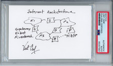 Vint Cerf Google SIGNED ORIGINAL INTERNET 1/1 UNIQUE DRAWING SKETCH PSA DNA COA
