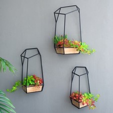 Decorative Felix Wall Planter Iron Shelf Hang...
