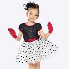 Dance Costume Small Child Red Revolution RC18610 Tap Ballet Sequin Tutu Dress