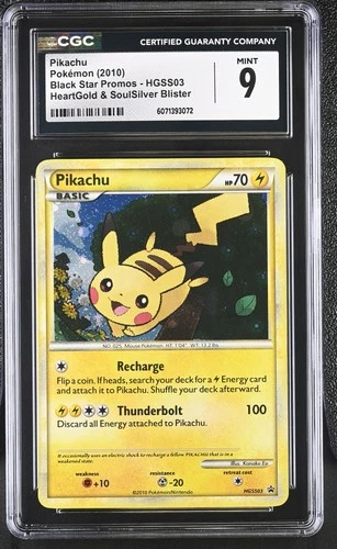 CGC 9 MINT Pikachu 2010 Black Star Promos HGSS03 Holo Pokemon Card