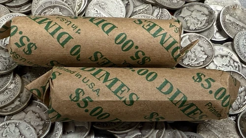 2 Rolls of 90% Silver Mercury Dimes $10 Face Value 100 Coins
