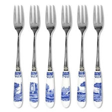 Spode Blue Italian Set of 6 Pastry Forks