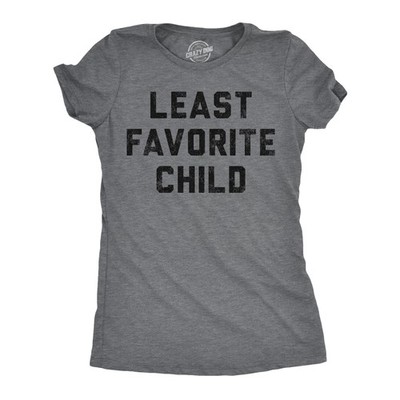 Womens Funny T Shirts Least Favorite Child Sarcastic Family Graphic Tee for