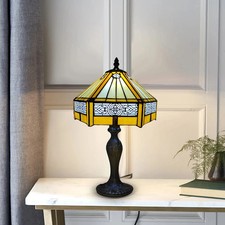 Tiffany Style Table Lamp Stained Glass Handcrafted Bedside Light Desk Lamps UK