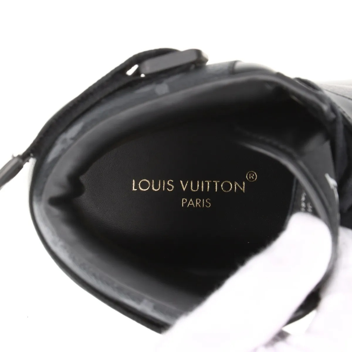 Louis Vuitton Rivoli line 23 years Leather High-top Sneakers 9 Men's Black MS021 thumbnail 10