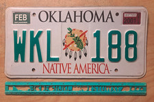 License Plate, Oklahoma, 2001, Native America, Passenger, WKL 188