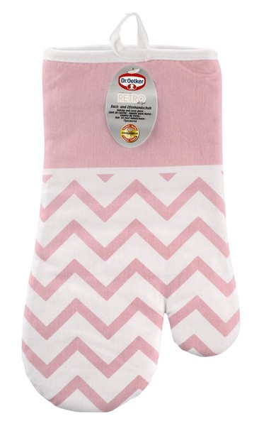 Dr. Oetker - 2X Ofenhandschuh Rosa Weiß Grau Weiß Retro 4633 Backhandschuh-image