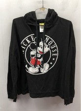 Disney Mickey Mouse Juniors Black V-Neck Hoodie Pullover Graphic Sz XXXL 21
