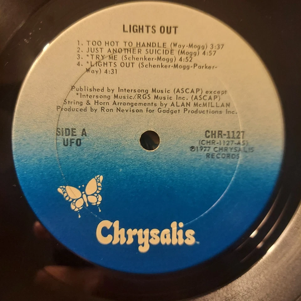 UFO/Lights Out /1977/Chrysalis CHR-1127/Vinyl,LP,Album/PROMO/FAST,FREE SHIP/VG - Image 3 of 4