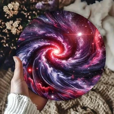 Bohemian Space Cosmic Cloud Round Metal Sign