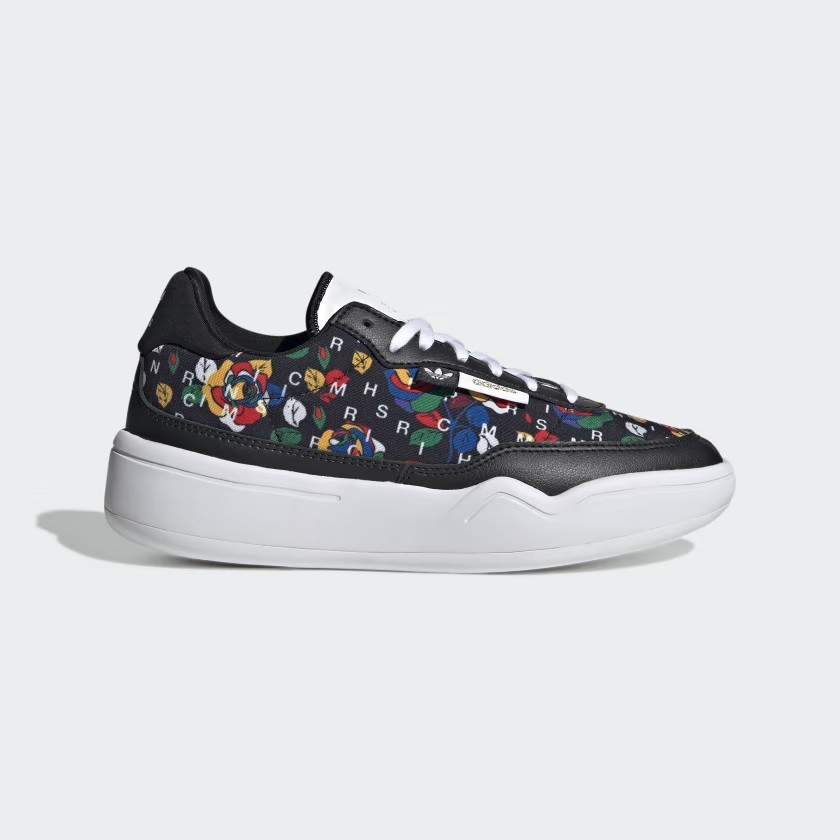 adidas x Rich Mnisi Women's Her Court Black Rose Print Canvas Trainers GW8569