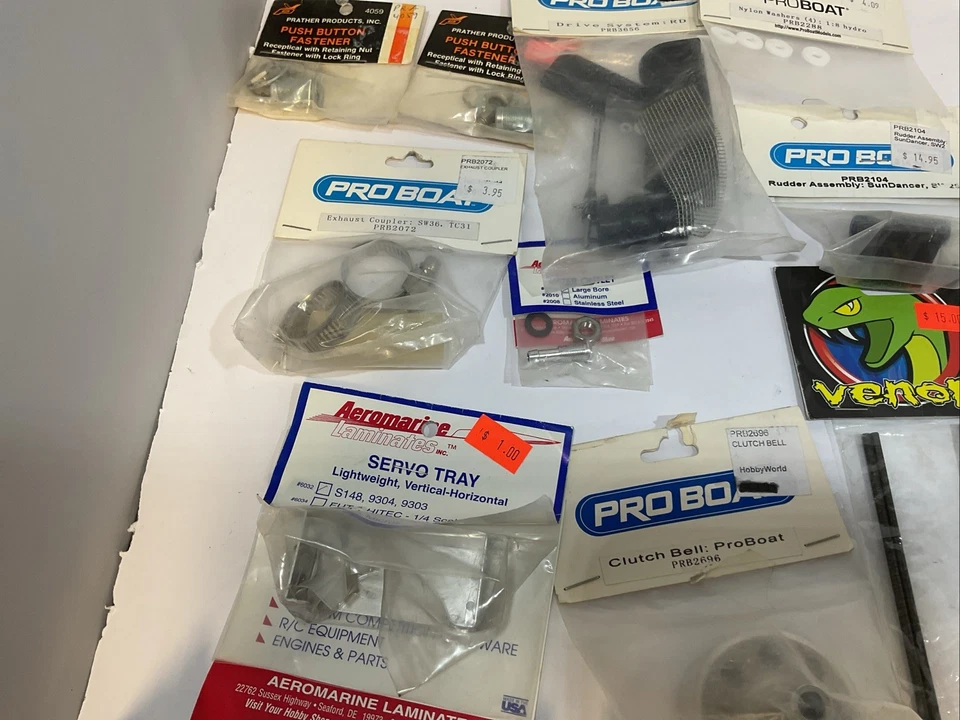Lot of R/C Boat Parts - ProBoat, Prather, Screws, Fasteners, Rudder, etc - Image 4 of 4
